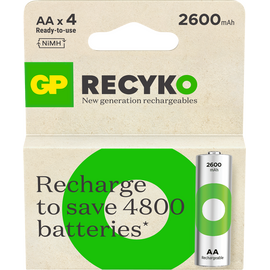 GP - ReCyko Rechargeable Battery  Size AA, 2600 mAh, 4-pack / Electronics