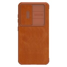 Nillkin Qin Leather Pro Case Case for Samsung Galaxy S23+ Cover with Flip Camera Protector Brown | Techbox