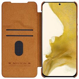 Nillkin Qin Leather Pro Case Case for Samsung Galaxy S23+ Cover with Flip Camera Protector Brown | Techbox