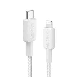 Anker - 322 USB-C to Lightning Cable (3ft Braided) - White / Electronics