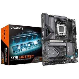 GIGABYTE X870 EAGLE WIFI7 Motherboard - Supports AMD Ryzen 9000 CPUs, 14+2+2 phases VRM, up to 8000MHz DDR5 (OC), 1xPCIe 5.0 + 2xPCIe 4.0, Wi-Fi 7, 2.5GbE LAN, USB 4 | Techbox