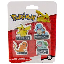 Pokemon set 4 erasers |  Techbox