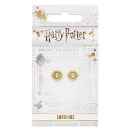 Harry Potter Time Turner gold plated stud earrings