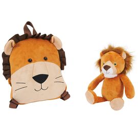Lenny Lion reversible backpack with plush toy 25cm |  Techbox