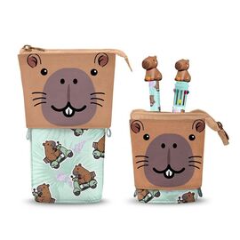 Oh My Pop! Capybara pencil casel + Pen 10 colours + erasable pen |  Techbox