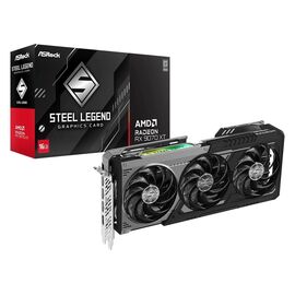 ASRock AMD Radeon™ RX 9070 XT Steel Legend Dark 16GB graphics card - Graphic Cards - Laptops & PC Builds - Techbox