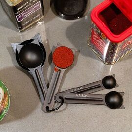 Kikkerland - Cat Measuring Spoons - 9 cm x 16.5 cm / Gadgets