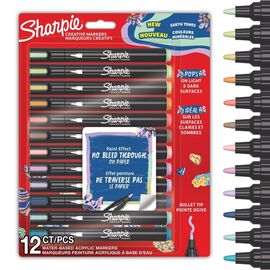 Sharpie - Creative Marker Acrylic Paint Pens - Earth Tones - Bullet Tip - Assorted Colours - 12 Count - SKU 2213421 / Toys