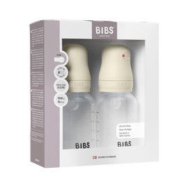 BIBS - Baby Bottle Round Silicone 2 Pack - Ivory - 150 ml / Baby and Children
