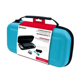 Essential Pack til Nintendo Switch II – Hårdtaske, Skærmbeskyttelse og Opbevaringsboks til 4 Spil (Blå) / Nintendo Switch 2 | Techbox