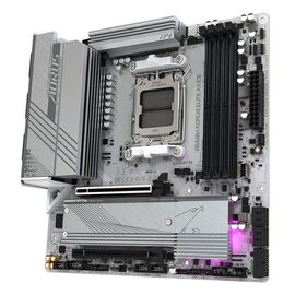 GIGABYTE B650M AORUS ELITE AX ICE Motherboard - AMD Ryzen 9000 Series CPUs, 12+2+2 Phases VRM, up to 8000MHz DDR5 (OC), 1xPCIe 5.0 + 1xPCIe 4.0 M.2, 2.5GbE LAN, WIFI 6E, USB 3.2 Gen 2x2 | Techbox