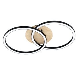 EGLO Lomaltas-Z Smart Ceiling Lamp – Black & Oak – 35x58 cm – Tunable White – Zigbee & Bluetooth / Electronics | Techbox