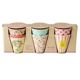 Rice - Medium Melamine Cups 6 Pcs - Funky Print Multi / Baby and Children