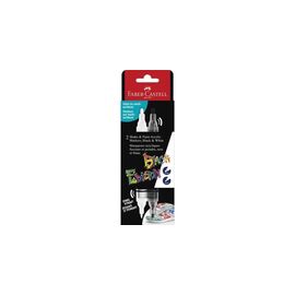 Faber-Castell - Black Edition Shake & Paint Acrylic Markers Set of 2 (Black and White) (285503) / Toys