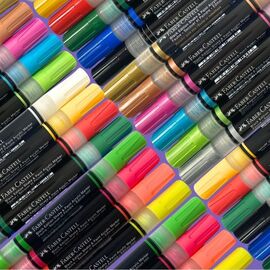 Faber-Castell - Black Edition Shake & Paint Acrylic Markers Set of 6 (Classic Colours) (285507) / Toys