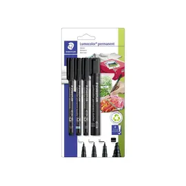 Staedtler – Lumocolor Permanent Marker Set – 4 pcs Black (60 BK-6) / Toys