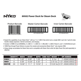 Nyko Steam Deck Power Dock 7-In-1 Usb-C Docking Station / PC - PC Accessories - Accessories for Consoles - Techbox