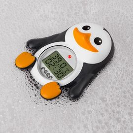 Reer - Bath Thermometer Pingu - Black, White, and Orange - 17 x 4.6 x 9.7 cm / Baby and Children