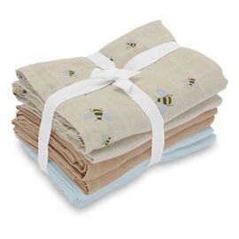 Vanilla Copenhagen - Muslins 6 Pack - Honeybee, Oyster Grey, Oak, Blue - 70 x 70 cm (MUSL8123) / Baby and Children