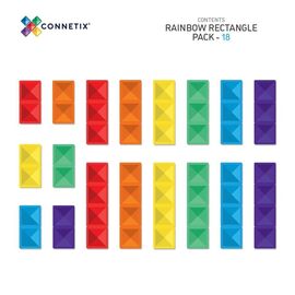 Connetix - Rainbow Rectangle Pack - 18 Pieces (CT-R-00018-RE) / Toys