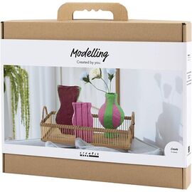 Maxi Craft Kit Modelling - Papier-mâché pulp vases - assorted colours (977837) / Toys