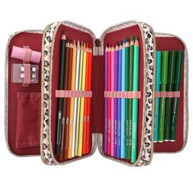 TOPModel - Triple Pencil Case With Bow LEOHEART - Pink / Toys |  Techbox