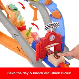Disney Cars - Radiator Springs Race & Rescue Rescue Road Raceway Playset With 4 Toy Cars (JFL57) / Toys