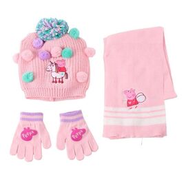 Peppa Pig winter set snood hat gloves