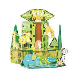 Picasso Tiles - Safari themed set with 8 animals (46 pcs) (PTQ12) / Toys