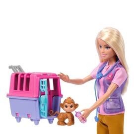 Barbie - Animal Rescue & Recovery - Playset With Blonde Doll, 2 Animal Figures & Accessories (HRG50) / Toys