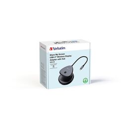 Verbatim - Share My Screen USB-C Wireless Display Adapter 4K w/Hub / Computers