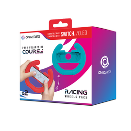 Oniverse Nsw Pack Of 2 Racing Wheel Controller Holders - Blue/Red / Nintendo Switch