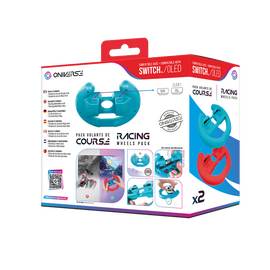 Oniverse Nsw Pack Of 2 Racing Wheel Controller Holders - Blue/Red / Nintendo Switch