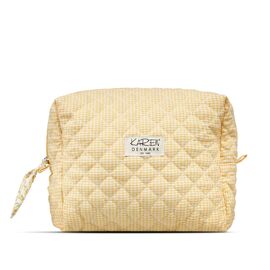 Karen - Large toiletry bag - Yellow checkered quilt / Luggage and Travel Gear