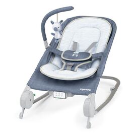 Ingenuity - Happy Belly Rock-to-Bounce Massage Seat - Chambray - 0-6 M / Baby and Children
