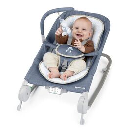 Ingenuity - Happy Belly Rock-to-Bounce Massage Seat - Chambray - 0-6 M / Baby and Children
