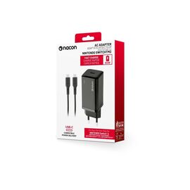Nacon - 65W AC-adapter til Nintendo Switch II – 65W Ladeeffekt – Aftageligt 1,5 m USB-C Kabel (Sort) / Nintendo Switch 2 - Nintendo Switch 2 Accessories - Accessories for Consoles - Techbox