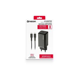 Nacon - 65W AC-adapter til Nintendo Switch II – 65W Ladeeffekt – Aftageligt 1,5 m USB-C Kabel (Sort) / Nintendo Switch 2 - Nintendo Switch 2 Accessories - Accessories for Consoles - Techbox