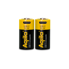 Aqiila - USB-C Rechargeable Battery - Size CR123A - 750 mAh - 2-pack / Electronics