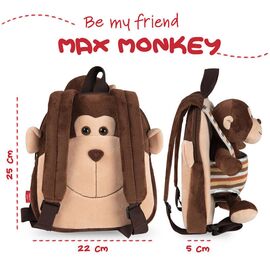 Max Monkey reversible backpack with plush toy 25cm |  Techbox