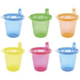 Nuby - 6P Cup Set With Free Flow Spout - Brightly Colored - 210ml + 9 m / Baby and Children
