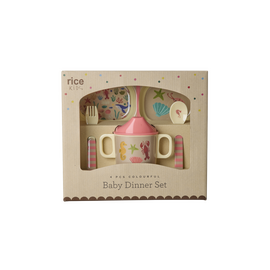 Rice - Melamine Baby Dinner Set - Coral Ocean Print - 4 pcs / Baby and Children