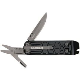 Gerber Multi-Tool with 7 Functions, Knife with Smooth Blade and Belt Clip, Lockdown Slim Pry, Cast Iron / Sport and Outdoor