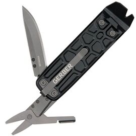 Gerber Multi-Tool with 7 Functions, Knife with Smooth Blade and Belt Clip, Lockdown Slim Pry, Cast Iron / Sport and Outdoor