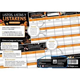 Spanish Listos Listas y Listakens board game