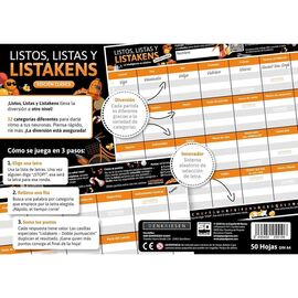 Spanish Listos Listas y Listakens board game