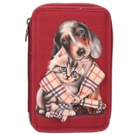 TOPModel - Double Pencil Case FUR EVER FRIENDS - Deep, Warm Red / Toys |  Techbox