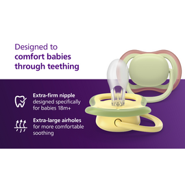 Philips Avent - Ultra air soother, Nighttime, 18m+, Yellow/blue / Baby and Children