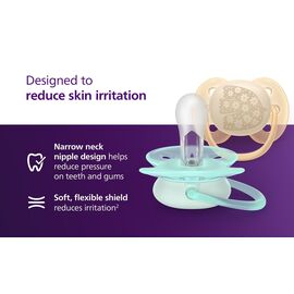 Philips Avent - Ultra soft soother, 18+m, lyserød/orange / Baby and Children