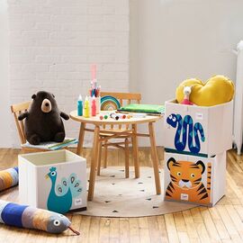 3 Sprouts - Storage Box - Blue Peacock / Baby and Children